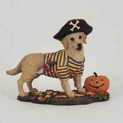 Danbury Mint Collection October Golden Retriever Perpetual Calendar Dog Pirate