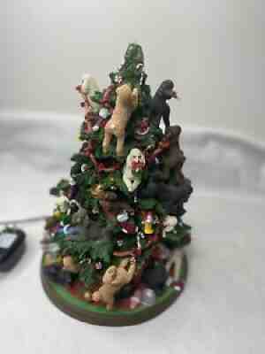 Danbury Mint Poodle Christmas Tree Retired Dogs Lighted Figurine