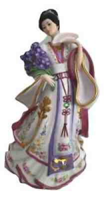 Danbury Mint Iris Princess By Lena Liu Porcelain Figurine Asian Royalty Series
