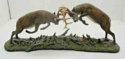 Danbury Mint Buck James Stafford Dueling Bucks Whitetails In the Wilderness