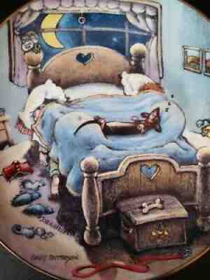 DANBURY MINT GARY PATTERSON DACHSHUND BED HOG COLLECTORS PLATE G1401 LIMITED Ed.