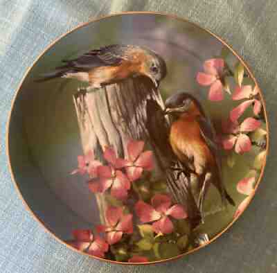 Limited Edition Four Seasons Bird Collector Plate - Spring Bluebirds - Numbered