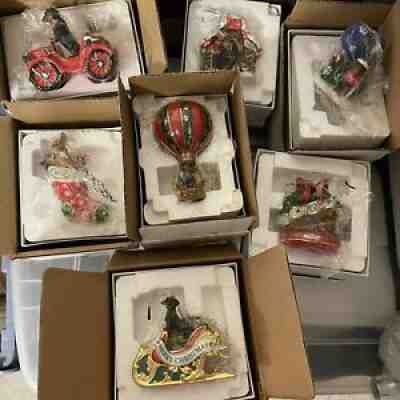 6 Danbury Mint Dachshund Dog Christmas Ornaments 2004 2005 2006 2008 2011 2013