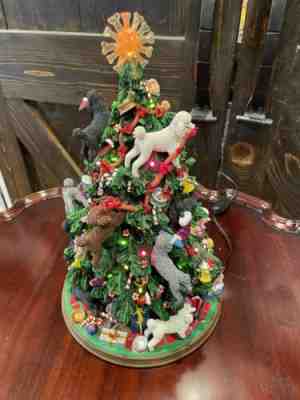 Danbury Mint POODLE Lighted Christmas Tree Retired Dogs RARE