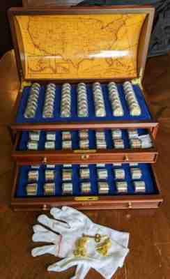MINT Danbury Mint State Quarter Treasure Chest - 728 Uncirculated Coins Complete
