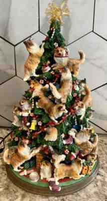Danbury Mint Sheltie Christmas Tree Rare Decoration All Lights Work WITH STAR