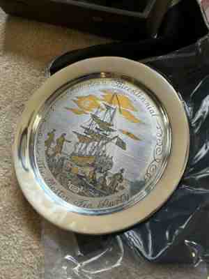 "The Boston Tea Party"-1773 Bicentennial Plate*The Danbury Mint*STERLING SILVER