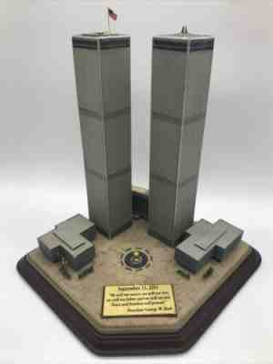 Rare- Danbury Mint Twin Towers Commemorative World Trade Center 911 Memorial NYC