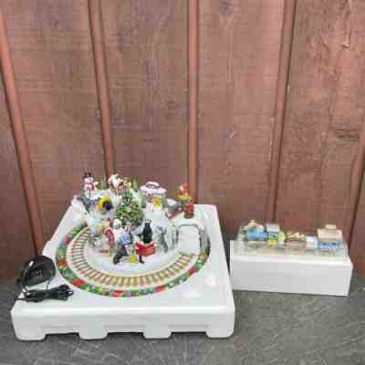 RARE Danbury Mint Miniature Schnauzer Christmas Wonderland Train - EXCELLENT