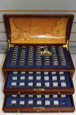 Danbury Mint State Quarter Treasure Chest With Uncirculated Coins.