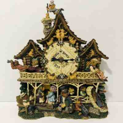 Boyd's Bears Danbury Mint Beary Lodge Clock w/COA - Excellent Condition Retired