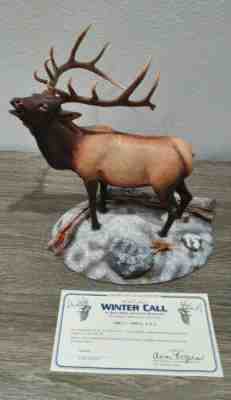Danbury Mint Winter Call Monarchs of the Wilderness Elk Figurine Bruce Miller