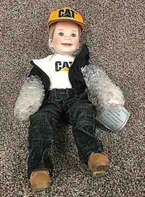 CAT Danbury Mint Caterpillar Construction Porcelain Doll 2006 NWT + Cat Grader