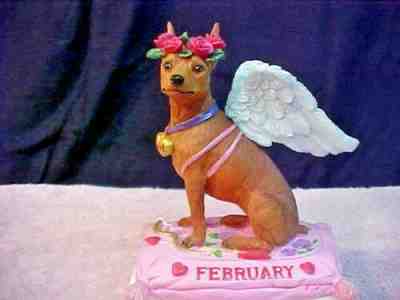 Danbury Mint February Miniature Pinscher Min Pin Dog Calendar Figurine Of Month