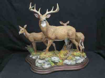 Danbury Mint Standing Guard Deer Sculpture Figure 9"X11"X8"