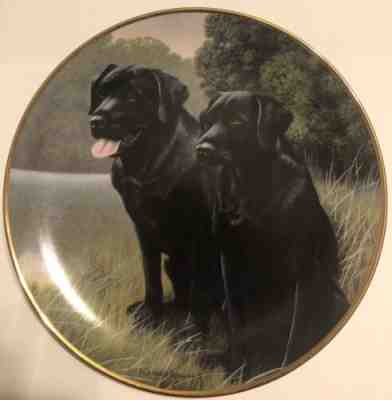 Cherished Labrador Retrievers ADORING EYES Plate Danbury Mint Dog Black Lab