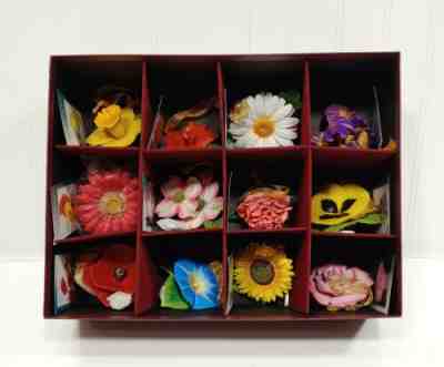Danbury Mint Delicate Flower Series Collection Ornaments Set of 12