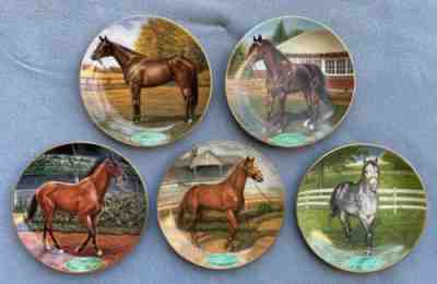 FIVE Danbury Mint Susie Morton Collector Plates Horses â??Legendary Racehorses ?