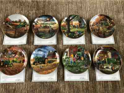 LIFE ON THE FARM-Charles Freitag 8 Collector Plate Set /John Deere /Danbury mint