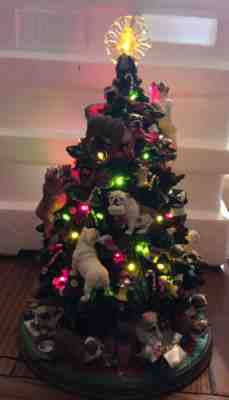 Rare Retired DanBury Mint English Bulldog Lighted Christmas Tree COMPLETE