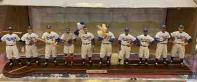 10-Figurine Danbury Mint The 1955 Brooklyn Dodgers Baseball Team Statues W/paper