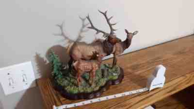 Danbury Mint "The Monarch" Beautiful Elk Family Wilderness Elk Figurine