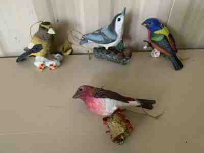 Danbury Mint The Songbird Christmas Ornament Set Of 4