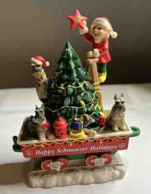 Danbury Mint Miniature Schnauzer Christmas Express: Happy Schnauzer Holidays Car