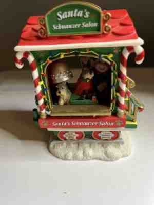 Danbury Mint Miniature Schnauzer Christmas Express Santa's Schnauzer Salon