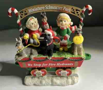 Danbury Mint Miniature Schnauzer Christmas Express Train Car Min Schnauzer Park