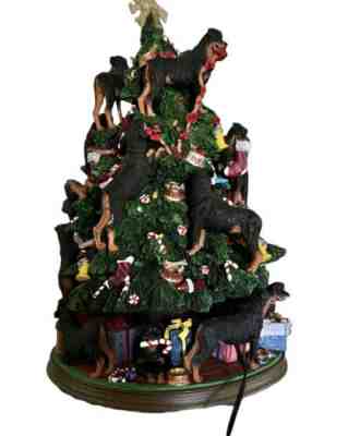 Danbury Mint ~ ROTTWEILER Lighted Christmas Tree ~ Very Rare Retired