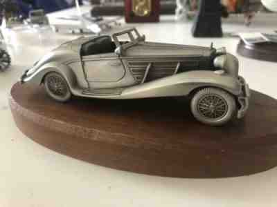 1935 Mercedes Benz 500K pewter Danbury Mint 1/64 with card & paperwork