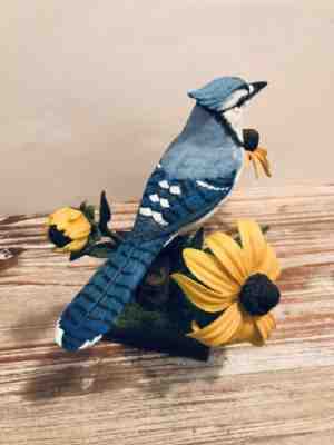 Danbury Mint Bird Sculpture - "Buckeye Glory" Ohio Blue Jay by Bob Guge - MIB