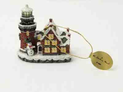 Danbury Mint Block Island LIGHTHOUSE Rhode Island Illuminate Christmas Ornament