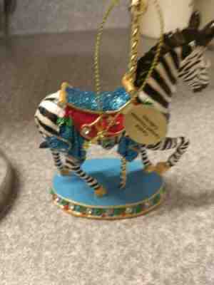 Danbury Mint Carnival Carousel Zebra Christmas Ornament