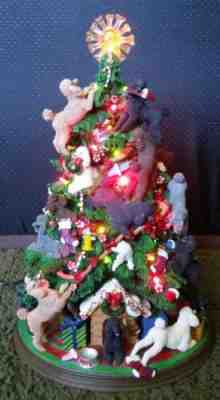 Danbury Mint POODLE Lighted Christmas Tree Retired Dogs RARE