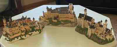 3-Danbury Mint Enchanted Castles, The Alcazar, Homenzollern, & Neuschwanstein