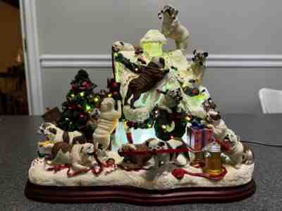 Danbury Mint Bulldog Christmas Dog House - Light Up Sculpture