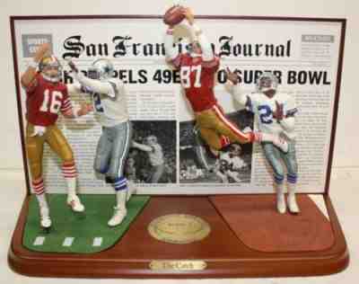 DANBURY MINT "THE CATCH" NFL SAN FRANCISCO 49ERS DALLAS COWBOYS FIGURINE *RARE*