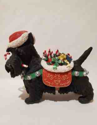 Danbury Mint Scottish Terrier Dog Christmas Santa Figurine RARE