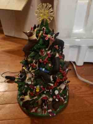 Danbury Mint Boston Terrier Dog Christmas Tree Lighted Figurine Star Included!