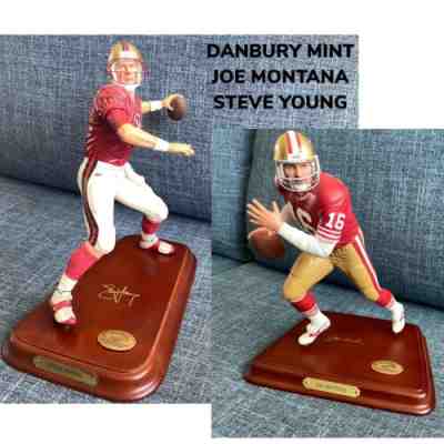 Danbury Mint Allstar Figurines San Francisco 49ers STEVE YOUNG & JOE MONTANA