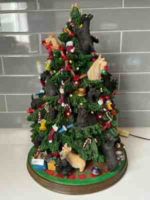 Danbury Mint Scottish Terrier Light Up Ceramic Christmas Tree Vintage Works