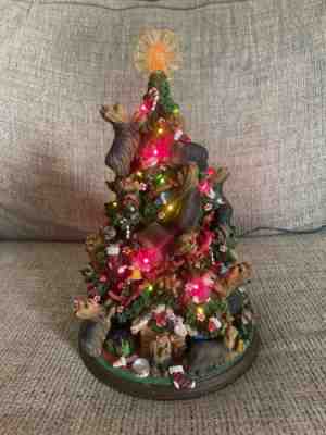 Vintage Yorkie The Danbury Mint Lighted Christmas Tree Old Yorkshire Terrier Dog