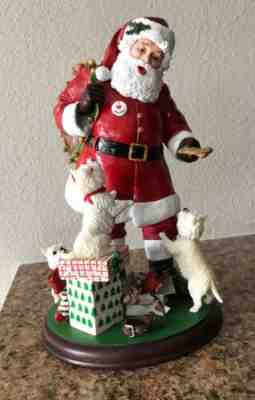 Danbury Mint SANTAâ??S LITTLE WESTIES Christmas Holiday Dog Figurine, Retired EUC