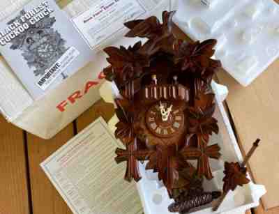NEW Danbury Mint German Black Forest Cuckoo Clock Two Tunes Spinning Dancers