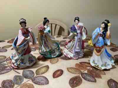 DANBURY MINT 4 Porcelain Princess Figurines Statues by Lena Liu- MINT!
