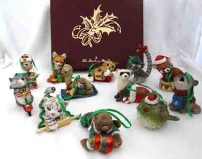 Sets of 12 â??Baby Animalâ? Ornaments by Danbury Mint In Boxes- never displayed (A)