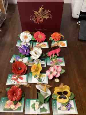 Danbury Mint Delicate Flower Series Collection Ornaments Set of 12 #2