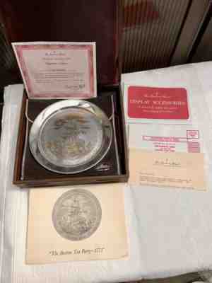 Boston Tea Party 1773 Silver Plate By The Danbury Mint